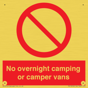 No overnight camping or camper vans